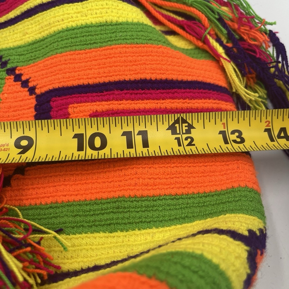 Vibrant Colorful Mochila Wayuu Handbag Purse Handmade Original Unique Boho Fun - Picture 10 of 16